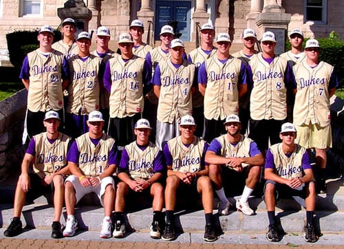 The 2011 Men's Club Baseball team, proudly sponsored by James McHone Jewelry
