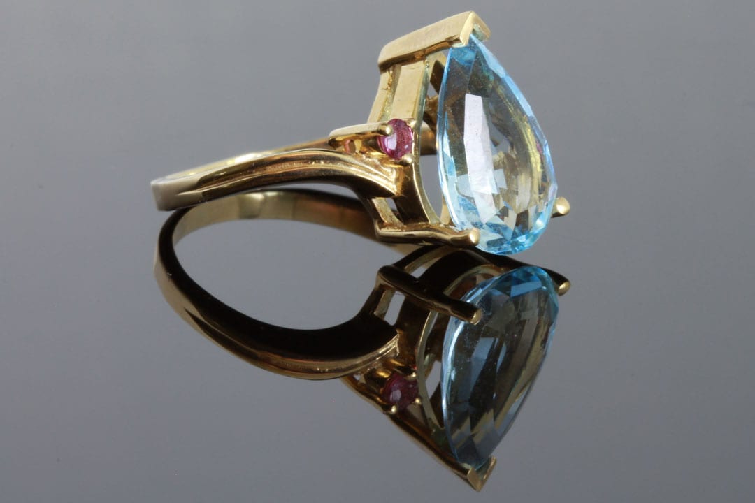 Yellow topaz deals and ruby ring