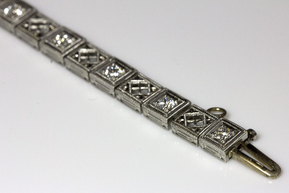 Three Block Letters Gold or Platinum finish Bracelet – JewelsDen