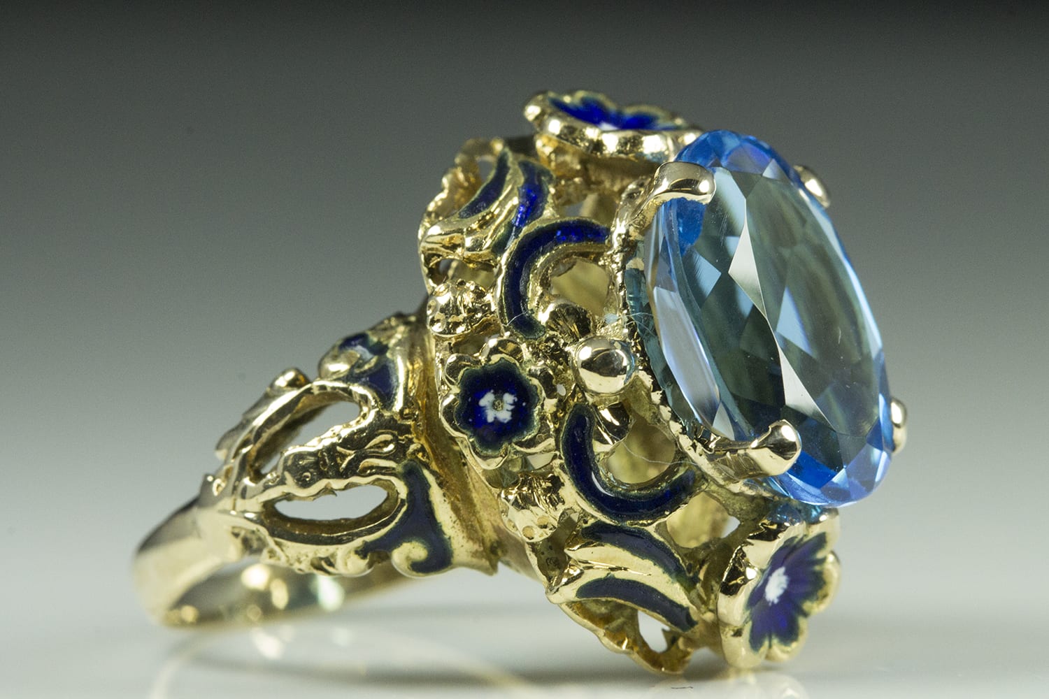 Lapis Lazuli Gemstone Ring Antique Brass Statement Ring Blue Gold Rock Ring adjustable Rings 12mm Round Gemstone ring Natural Stone ring