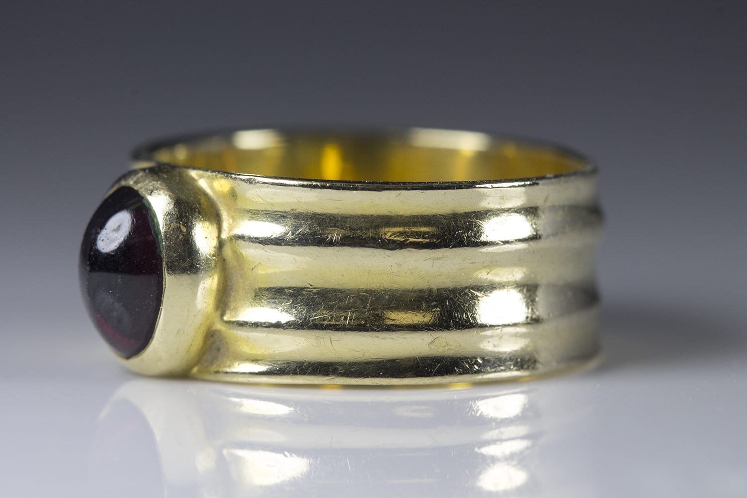 Details about  / VicenzaGold Round Gemstone Textured Border Ring Size 8 $386