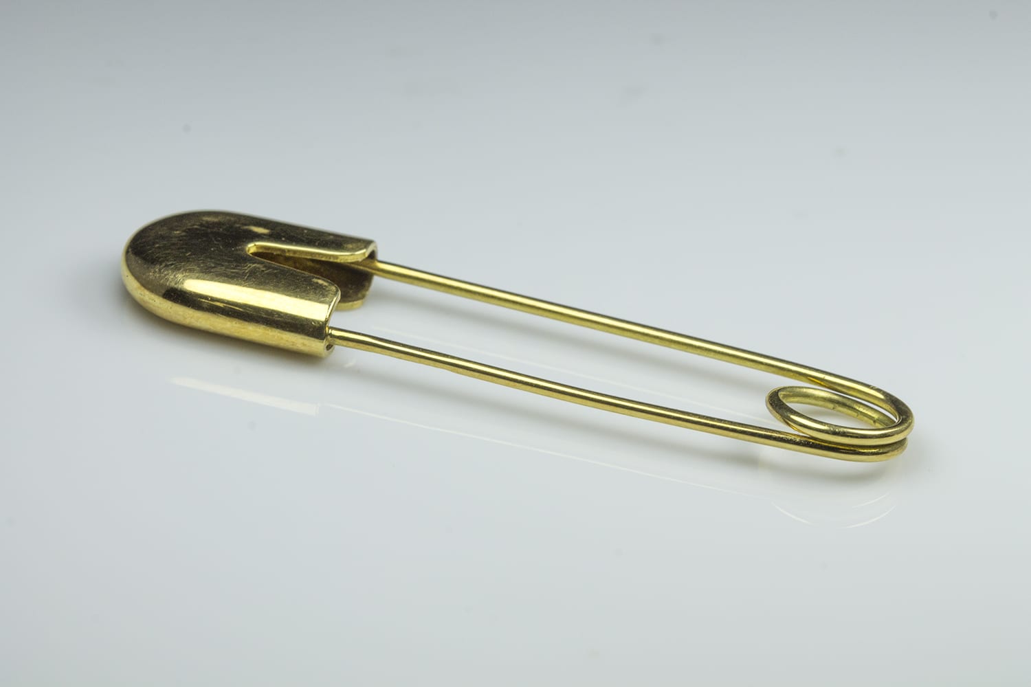 Large gold best sale safety pin brooch