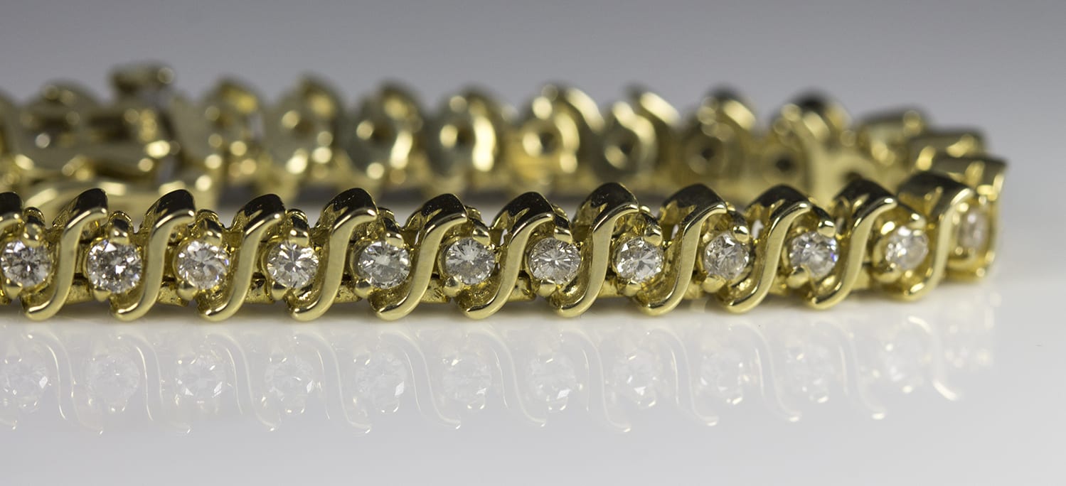 S shaped deals diamond tennis bracelet